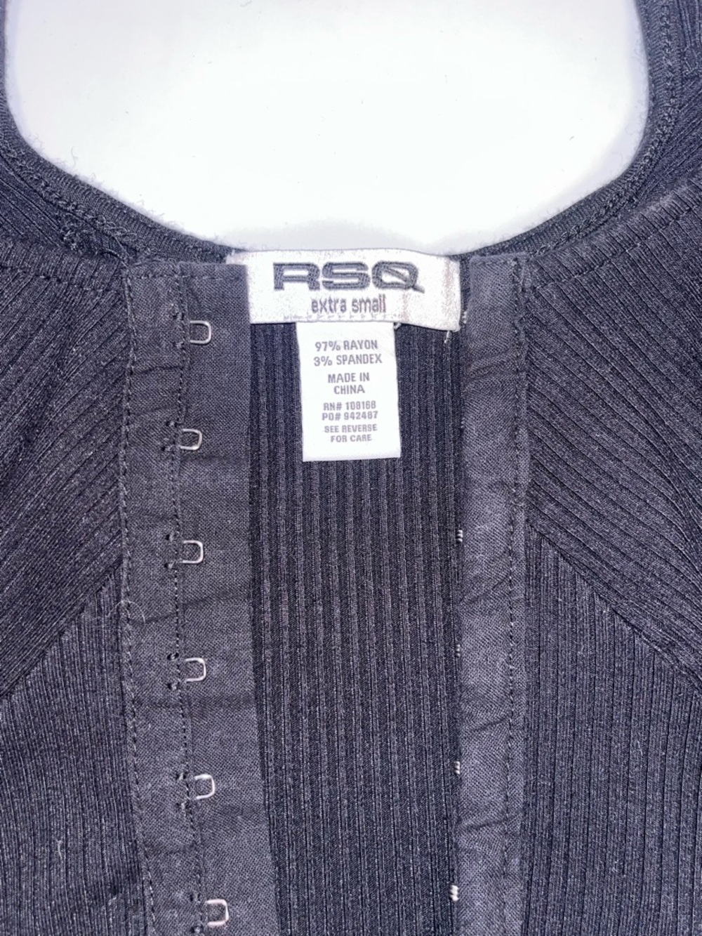 RSQ Black Hook and Eye Clasp Crop Top Size XS - Picture 4 of 4